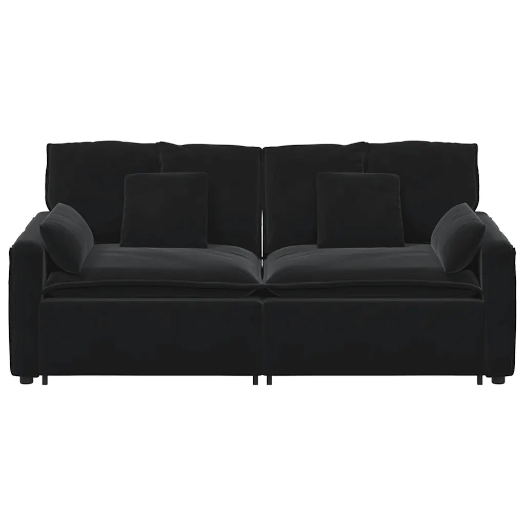 Divano Modulare con Cuscini Nero 3321134