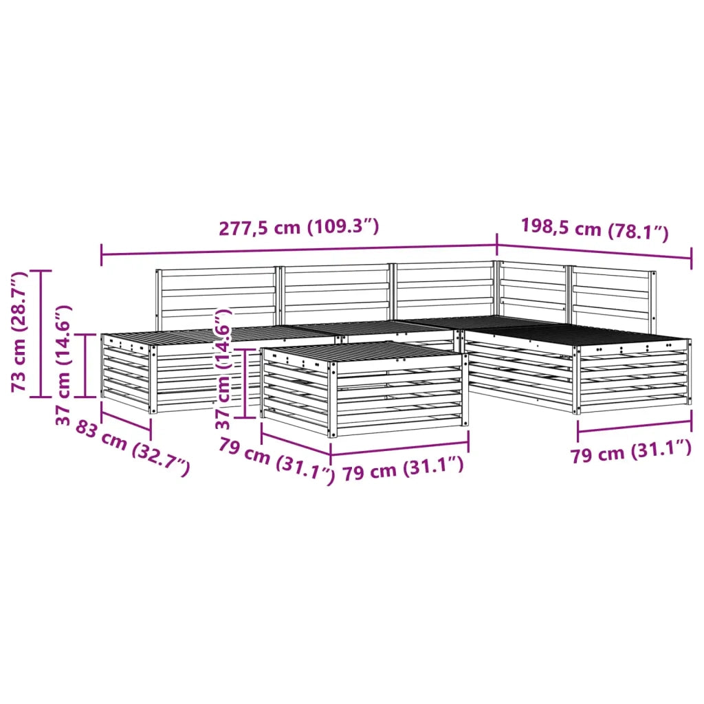 Set di divani da esterno 6 Pezzo 3391119