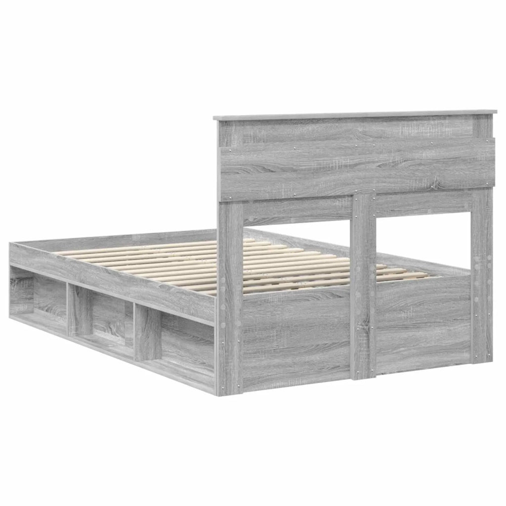 Letto matrimoniale | Letto per adulti | Struttura del letto Grigio Sonoma 120 x 190 cm Pino massello