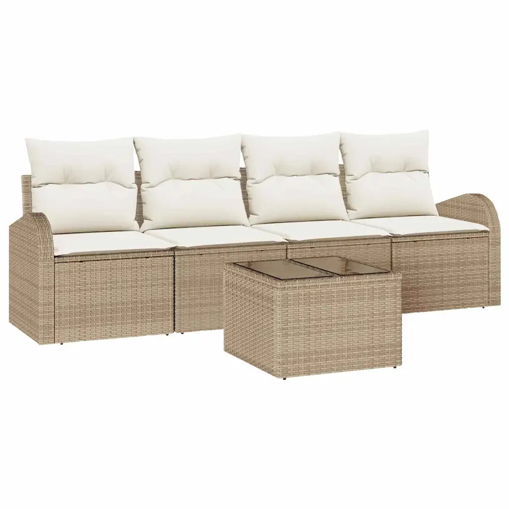 Set Divano da Giardino Beige 55 x 55 x 37 cm polyrattan 3345911
