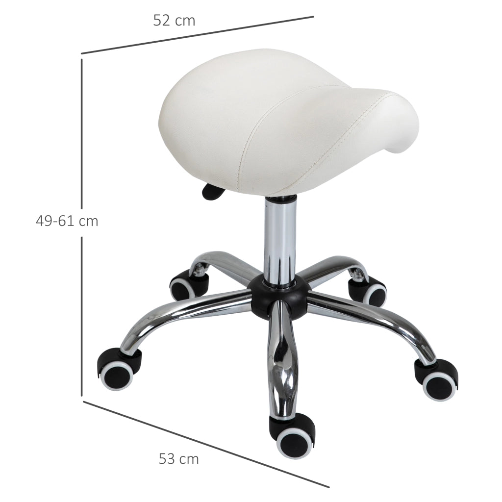 Sgabello girevole regolabile in altezza ¨C zephmum ¨C Bianco 49-61 cm