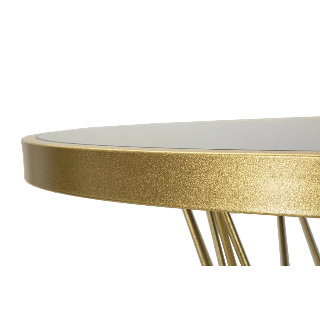 Tavolino VKH805, Oro, Metallo, 70x70x103 cm