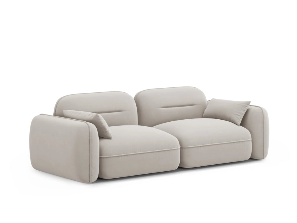 Cosmopolitan Design - Divano modulare "Sydney" 3 posti in velluto beige chiaro 