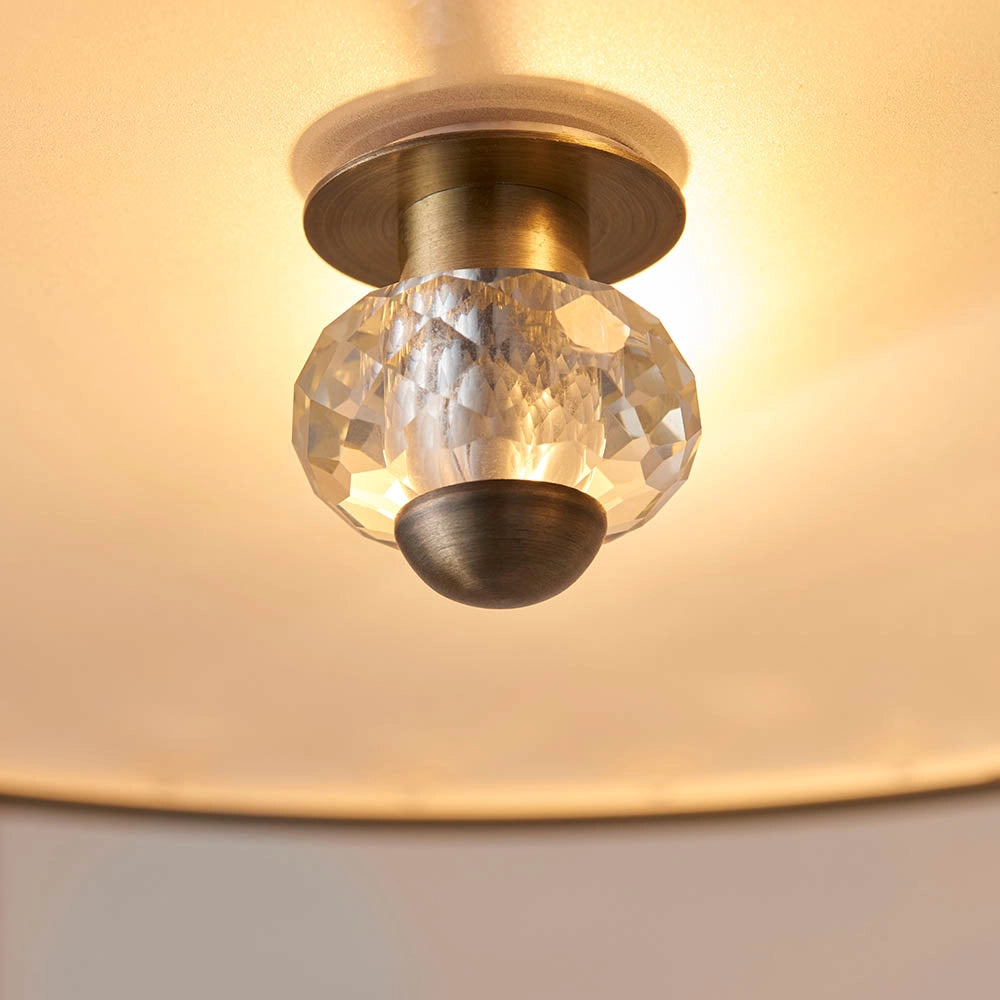 Plafoniera Hudson Endon ottone anticato cristalli tonda 3xE27