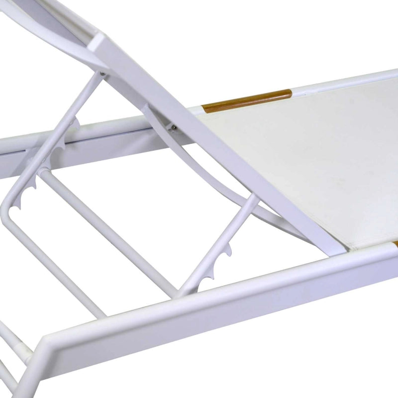 Lettino alluminio Medford bianco cm 206x68h32/102