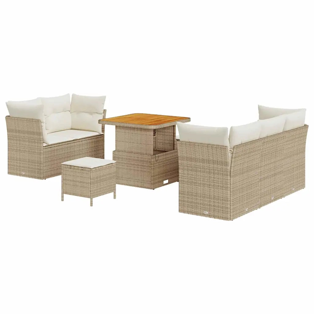 Set Divano da Giardino 8 pcs Beige polyrattan 3361426
