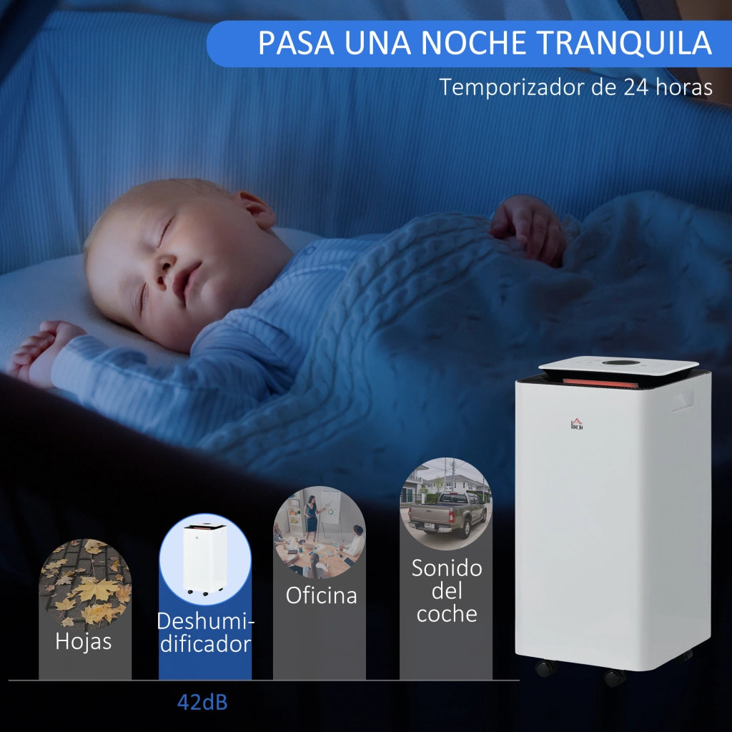 Deumidificatore Elettrico 12L/giorno ¨C Minimal ¨C 25x25x50,5cm Bianco