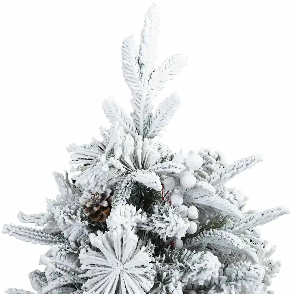 Albero di Natale Artificiale Snodato Foderato di Neve Bianco 42019306