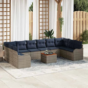Set Divano da Giardino 11 pz Grigio polyrattan 3347507
