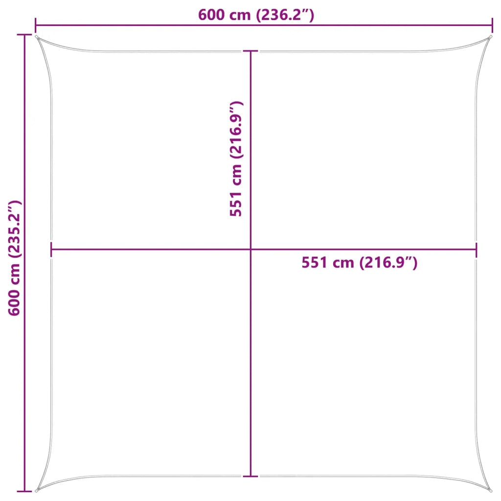 Telo Ombra da Esterno Blu e Bianco 6 x 6 m 42030989