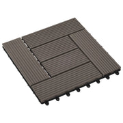 Piastrella per Decking 11 pcs Marrone Scuro 30 x 30 cm WPC 42046673