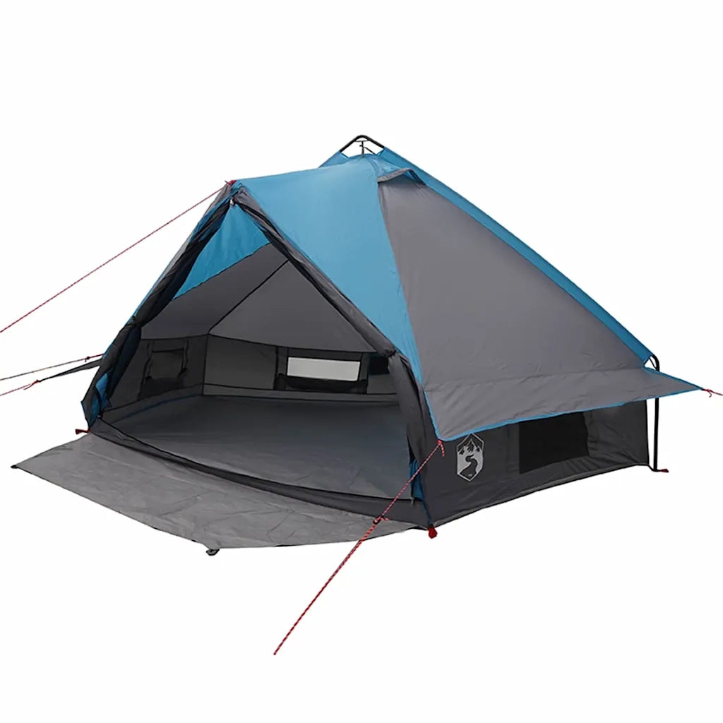 Tenda a struttura a piramide per 6 persone-Tenda da campeggio Blu e Grigio