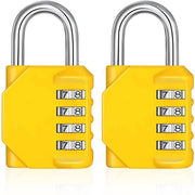 Combinatisegno con codice a 4 cifre, serratura per palestra, combinatisegno resistentente all'acqua (2 pezzi, giallo)
