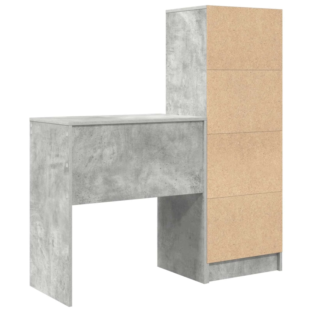Scrivania con cassetto con lo scaffale 2 pcs Grigio cemento 3337308