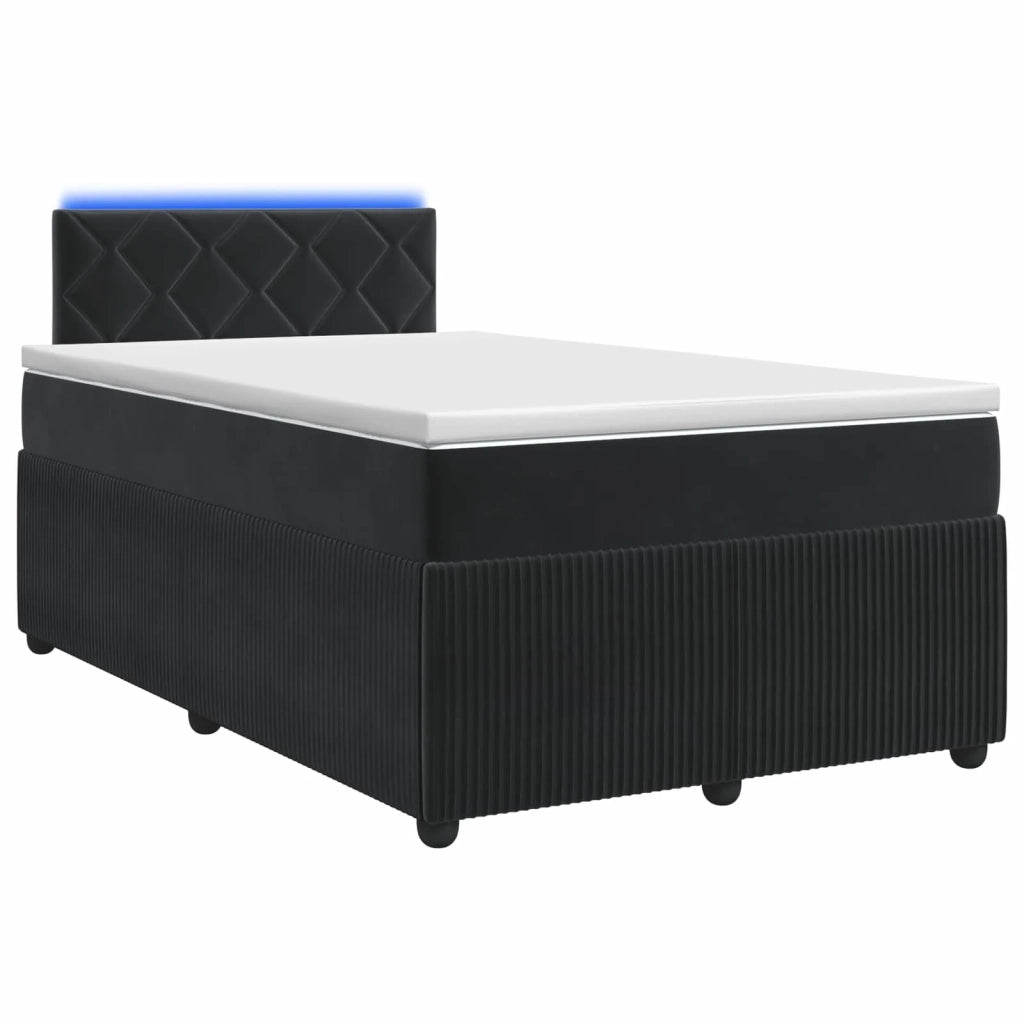 Letto box spring con materasso Nero 120 x 200 cm Velluto 3453127