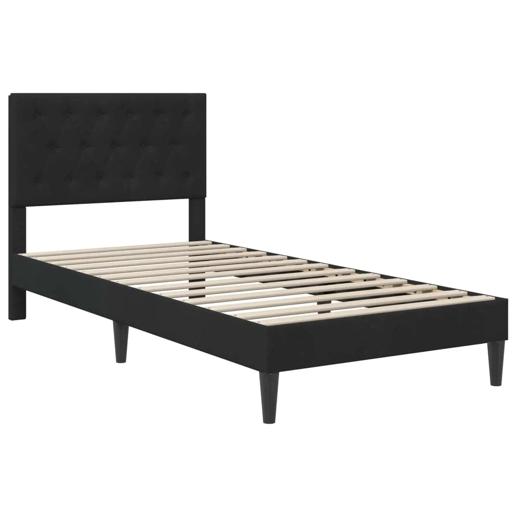 Struttura del letto con testiera-Giroletto Nero 80 x 200 cm Velluto 987903