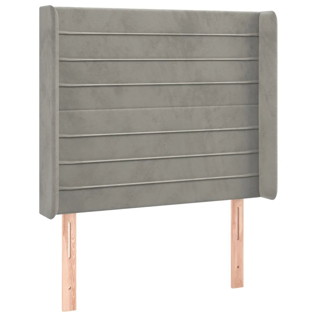 Letto a Molle Materasso e LED Grigio Chiaro 80x200 cm Velluto