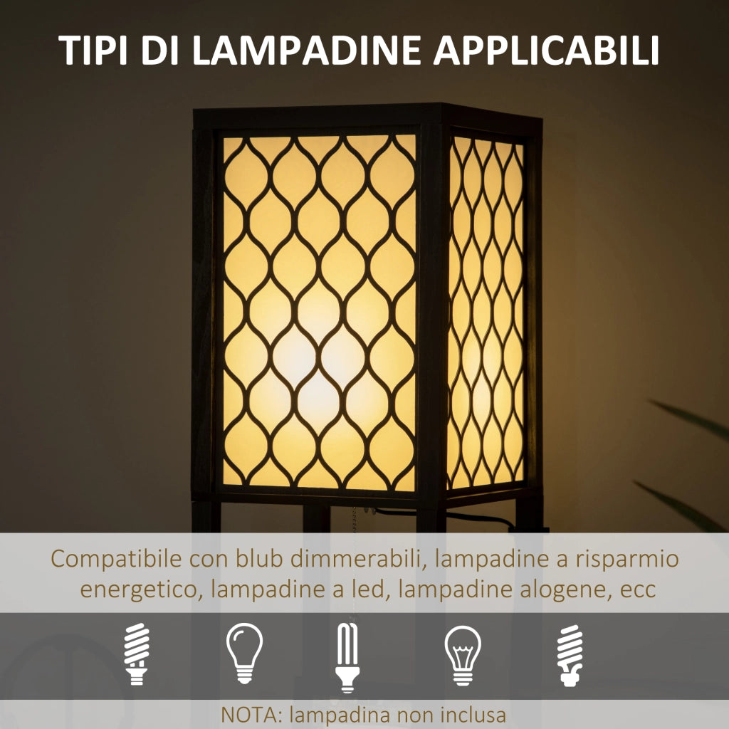 Lampada da Terra a Colonna con 2 Ripiani ¨C Minimal ¨C 26x26x156 cm