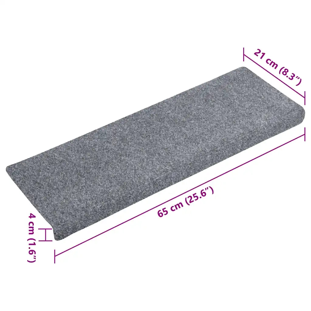 Tappetini per scale autoadesivi 20 pz 65x21x4 cm Grigio chiaro bordo rettangolare 3365718
