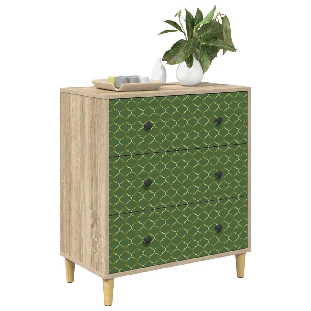 Cassettiera GELEEN Stampa geometrica smeraldo 66 x 36,5 x 75 cm 8007351