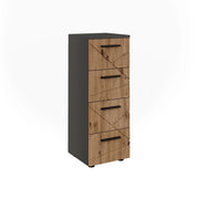 Vicco Mobiletto midi Antracite/Artisan 30 x 81 cm con 4 cassetti