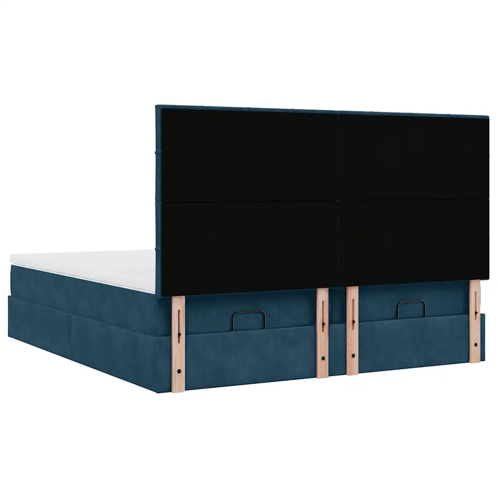 Struttura Letto Pouf con Materassi 180x200 cm Velluto 3313776