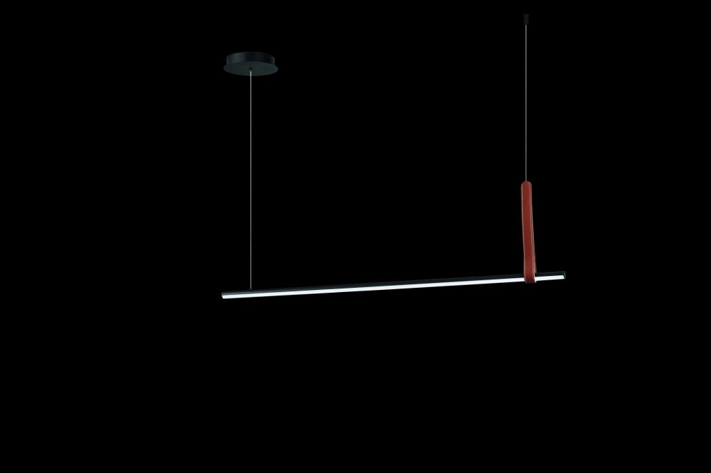 SOSPENSIONE REGOLI ORIZZONTALE NERO L.110CM 3000K 1224LM 20W DIMMERABILE