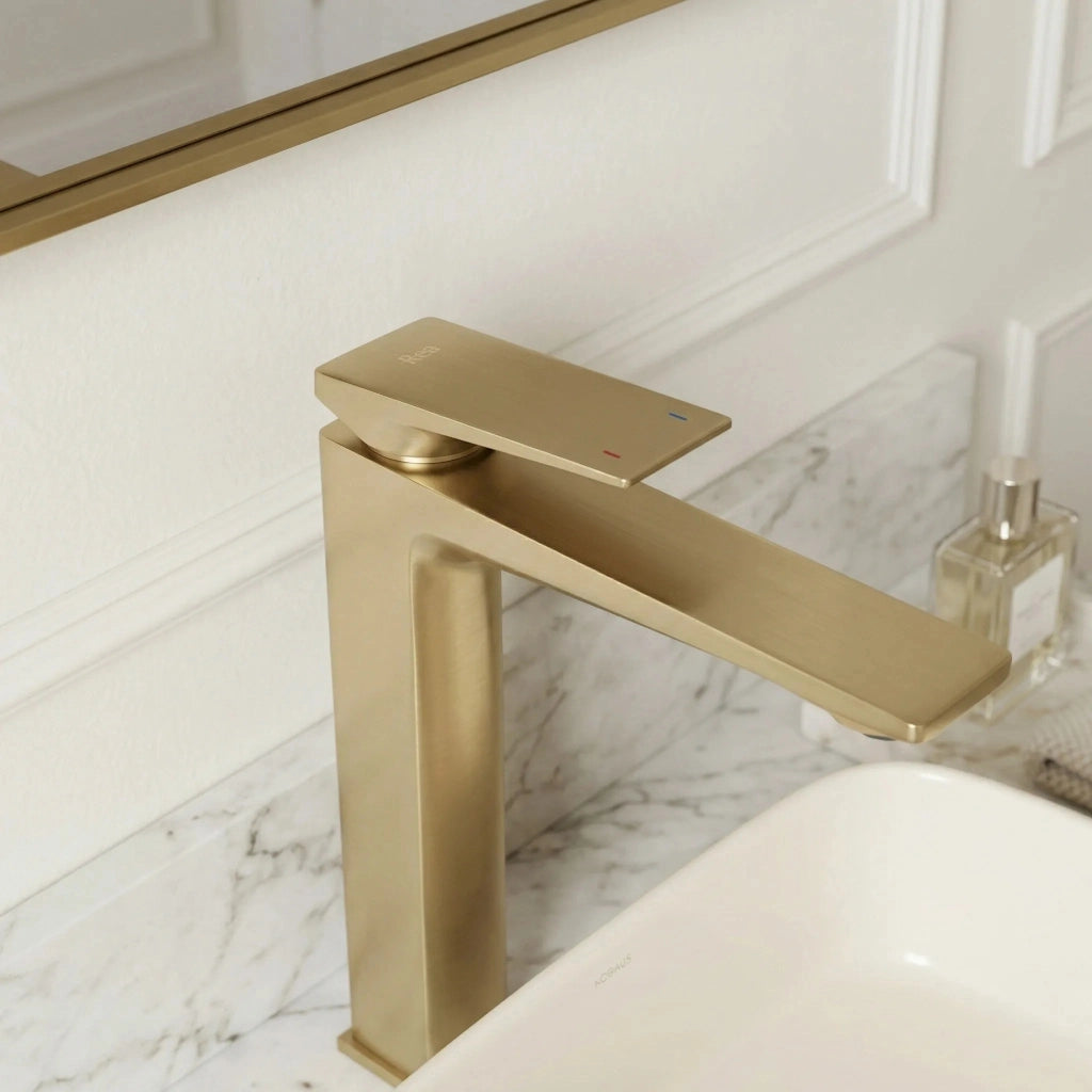 Rubinetto Da Lavabo Premium Rea Prime Brush Gold High