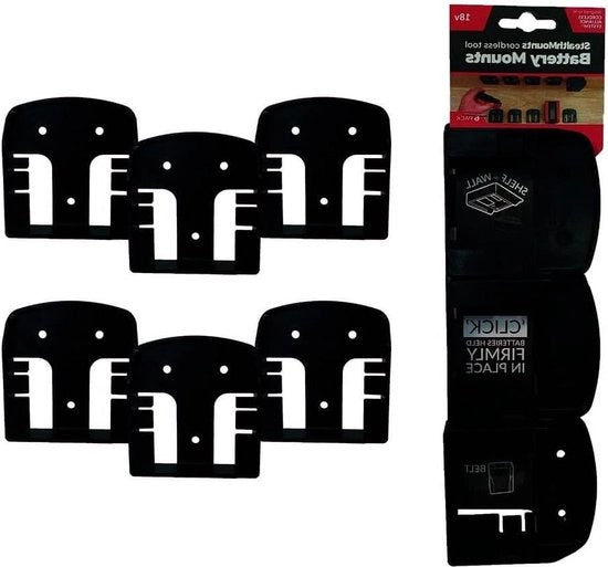 Otturatori di batteria per 18V - 6 pezzi - Nero
