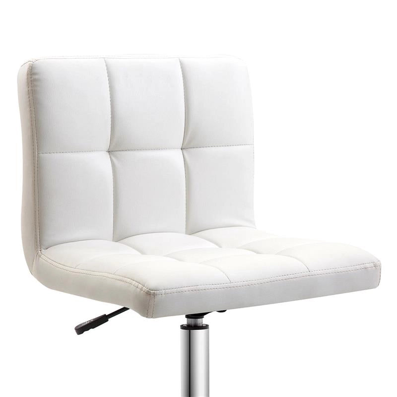 SEDIA GIREVOLE REGOLABILE IN PELLE SINTETICA 46 X 51 X 76-88 CM BIANCA