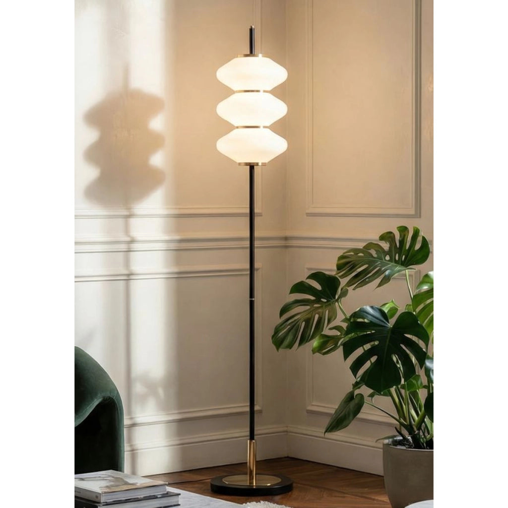 Lampada da Terra VKH920, Bianco, Vetro, 30x30x168 cm