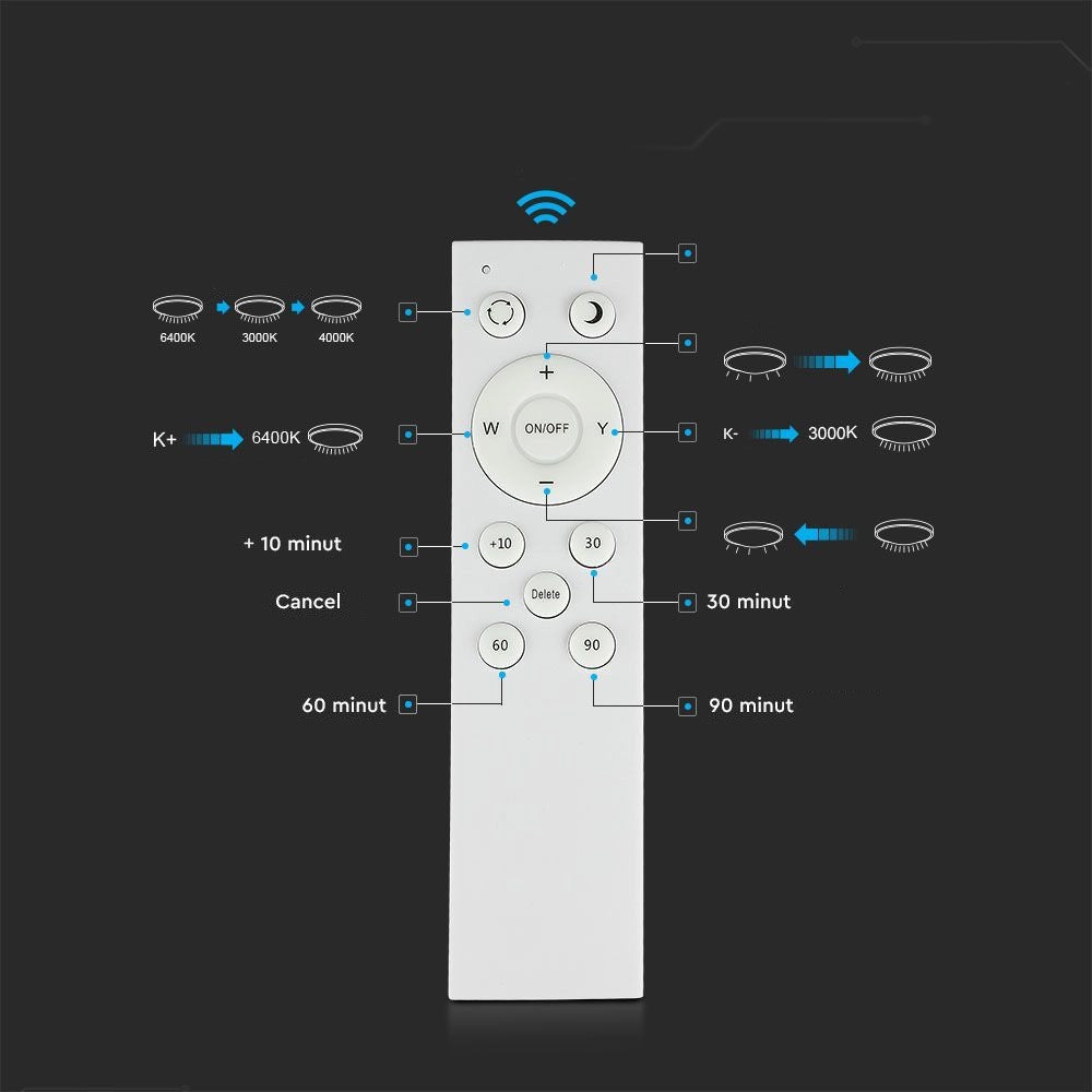 Plafoniera LED V-TAC 60W 6000lm CCT telecomando dimmer