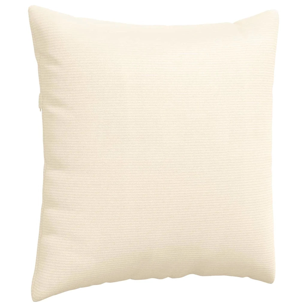 Cuscini da Divano 2 pz-Set di 2 Cuscini per Sofa Crema 60 x 60 cm Tessuto in Cords 360218