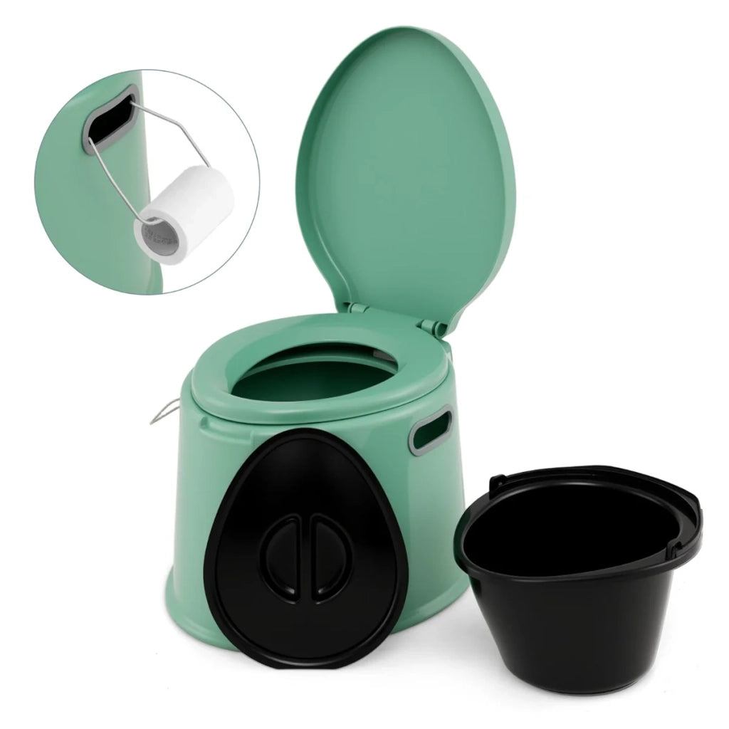 Toilette portatile compatta per campeggio 41 x 49,5 x 34 cm facile da pulire verde 20_0014387