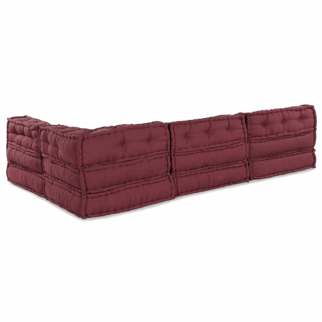 Unità di Divano Modulare 4 pcs Bordeaux Tessuto 3315073