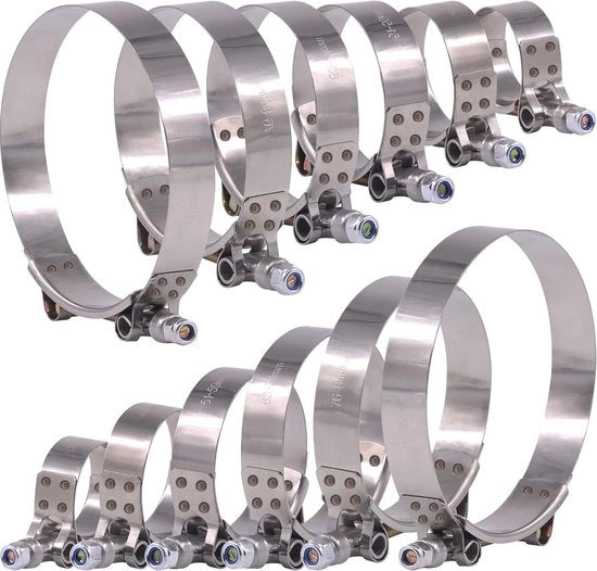 Set di Viti T-Bolt per Slang Intercalante e Turbo con 12 pezzi, 6 misure (32-116mm) per applicazioni RVS