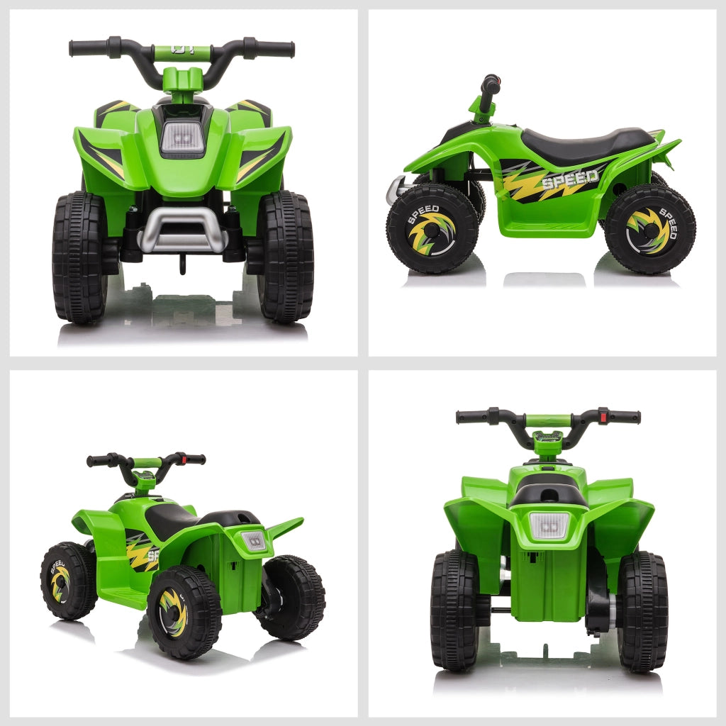 EasyComfort Quad Elettrico per Bambini con Batteria Ricaricabile 6V e Marcia Avanti e Indietro, 72x40x45.5 cm, Verde