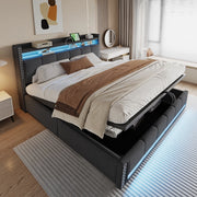 Letto matrimoniale - Xylo - 180x200 cm LED lino grigio