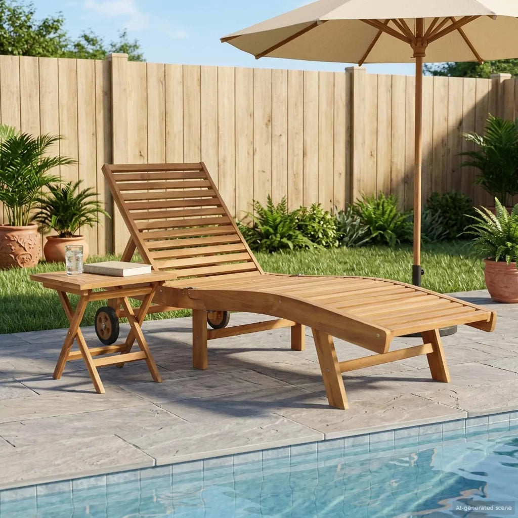 Lettino da sole 2 pcs Marrone Legno di teak solido 42032682