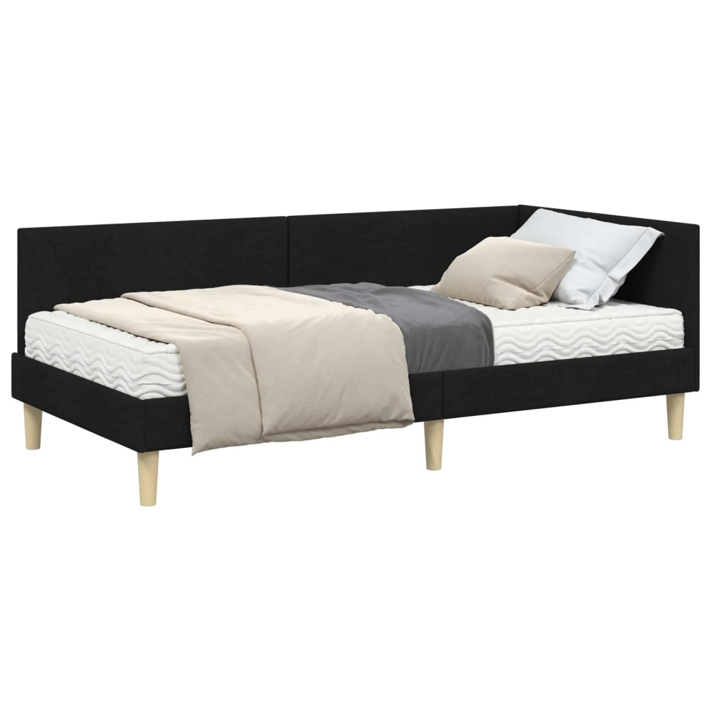 Struttura Letto Angolare con Materasso 2 pcs Verde Tessuto 3393743