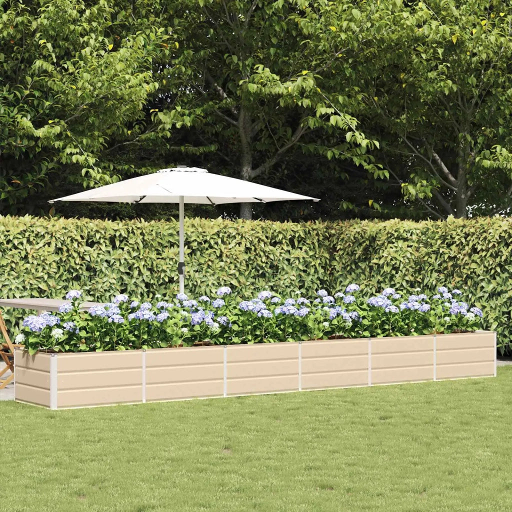 Fioriera | Cassetta per fiori | Vaso Avorio 480 x 80 x 45 cm Acciaio