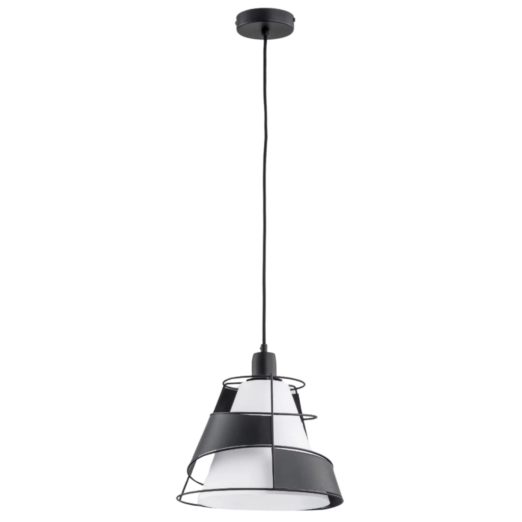 Lampada a sospensione Alfa Ondo nero/bianco E27 60W
