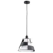 Lampada a sospensione Alfa Ondo nero/bianco E27 60W