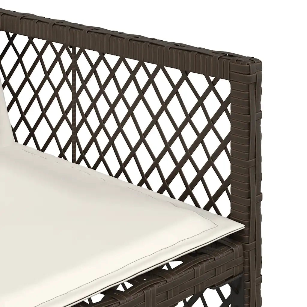Sedie da Giardino con Cuscini 4 pz Marroni in Polyrattan 364952