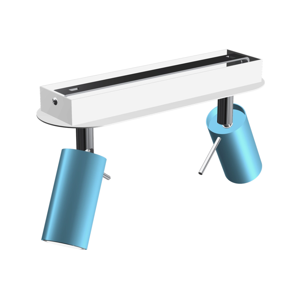 Plafoniera da soffitto Preston 2 luci GU10 blu cromo