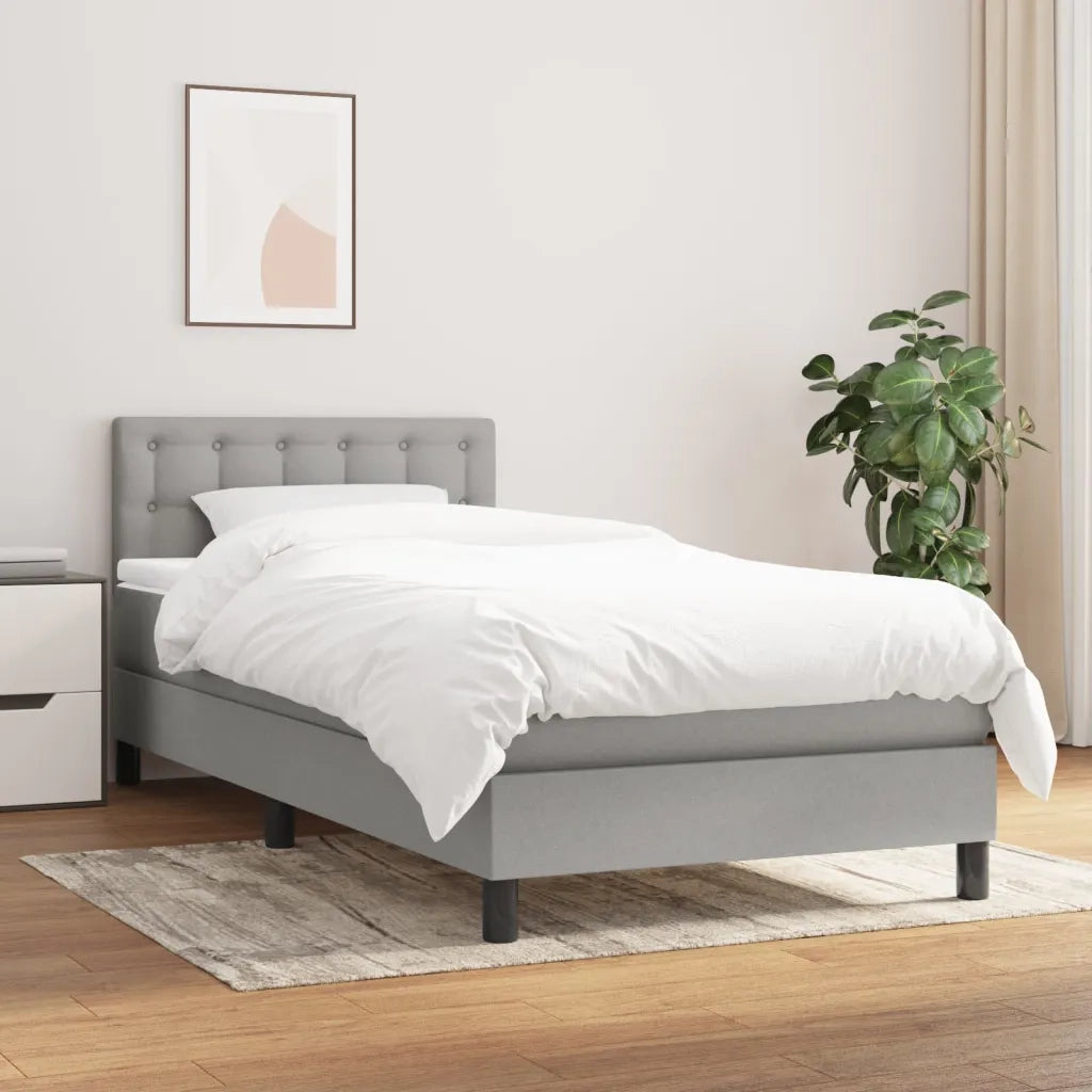 Giroletto a Molle con Materasso Grigio Chiaro 80x200 cm Tessuto 3140329