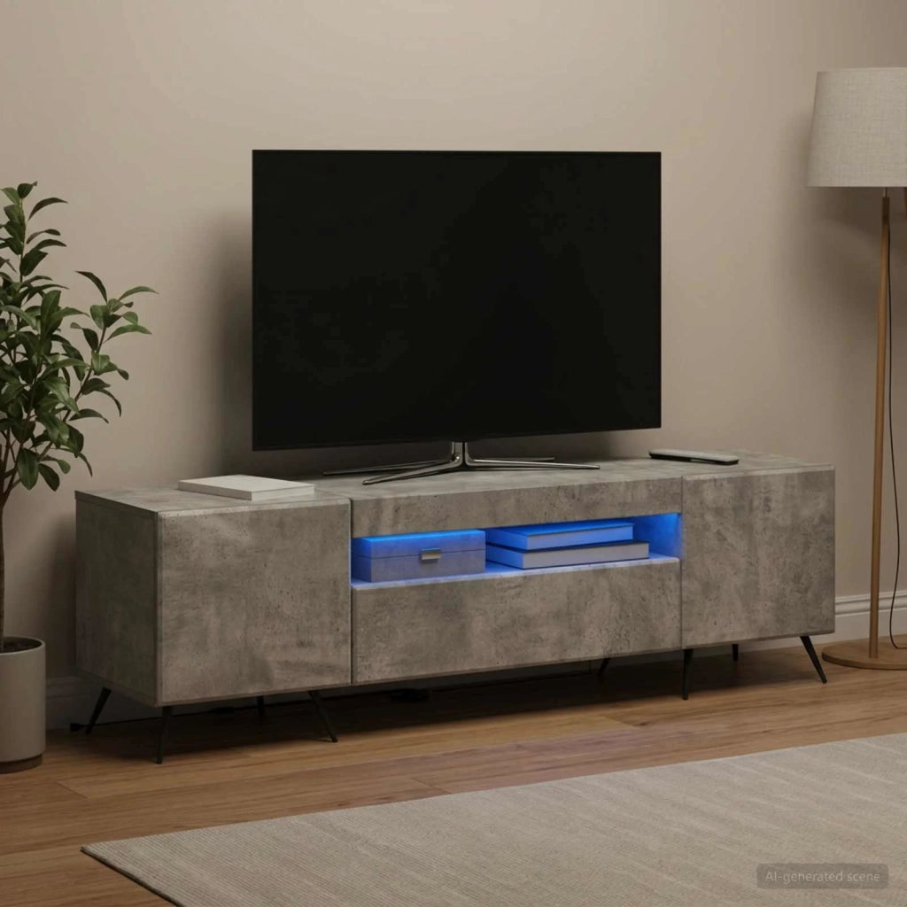 Mobile TV LED Grigio Cemento Legno ingegnerizzato 897568