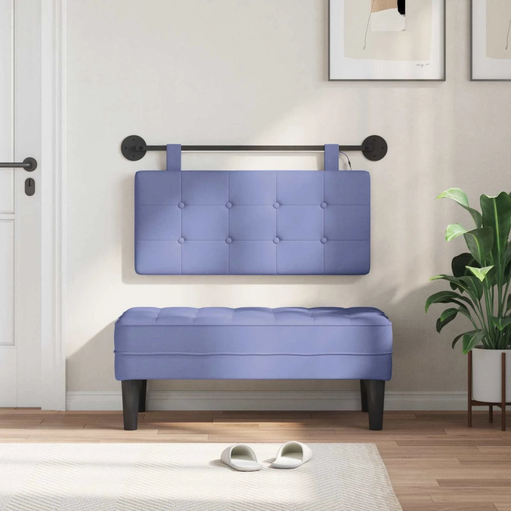 Testiera sospesa Con luce LED Blu jeans Tessuto 3424377
