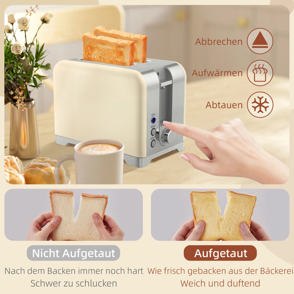Set Bollitore e Tostapane ¨C Minimal ¨C 2200W, 7 livelli, crema