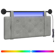 Testiera | Testata sospesa Con luce LED Grigio Chiaro Velluto